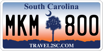 SC license plate MKM800