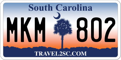 SC license plate MKM802