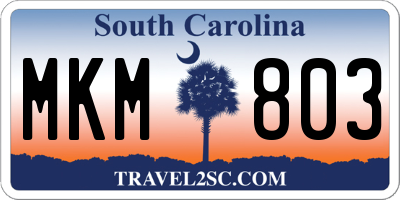 SC license plate MKM803