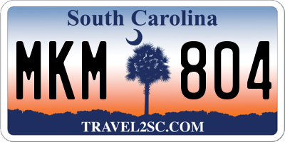 SC license plate MKM804