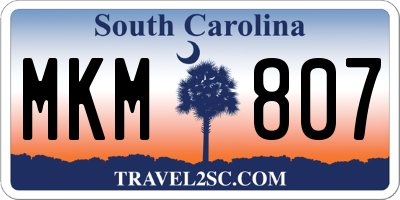 SC license plate MKM807