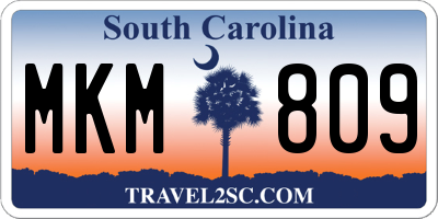 SC license plate MKM809