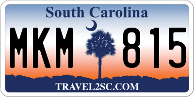 SC license plate MKM815