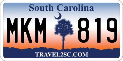 SC license plate MKM819