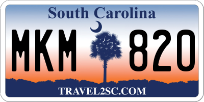 SC license plate MKM820