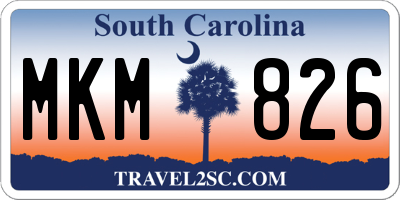 SC license plate MKM826