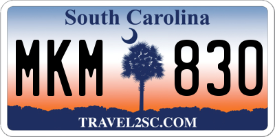 SC license plate MKM830