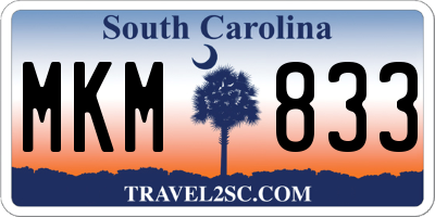 SC license plate MKM833