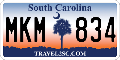 SC license plate MKM834