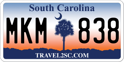 SC license plate MKM838