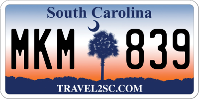 SC license plate MKM839