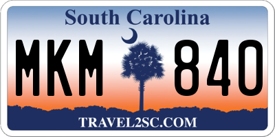 SC license plate MKM840
