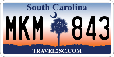 SC license plate MKM843