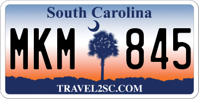 SC license plate MKM845