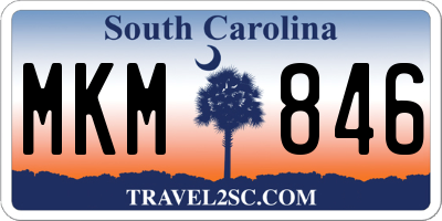 SC license plate MKM846