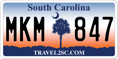 SC license plate MKM847