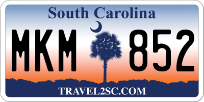SC license plate MKM852
