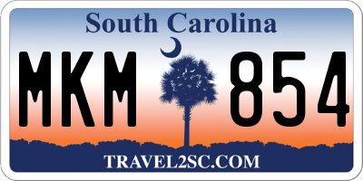 SC license plate MKM854