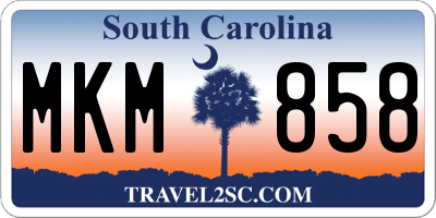 SC license plate MKM858
