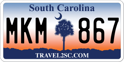 SC license plate MKM867