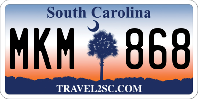 SC license plate MKM868