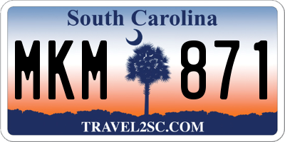 SC license plate MKM871