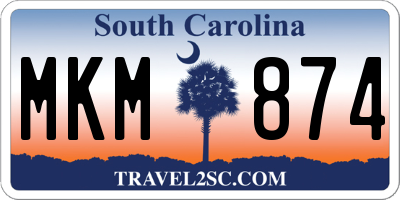 SC license plate MKM874