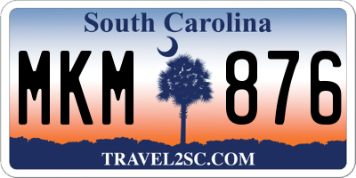 SC license plate MKM876