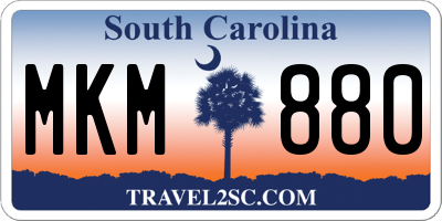 SC license plate MKM880