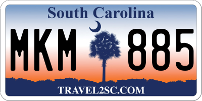 SC license plate MKM885