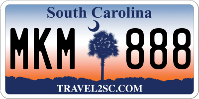 SC license plate MKM888