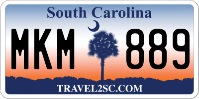 SC license plate MKM889