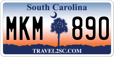 SC license plate MKM890