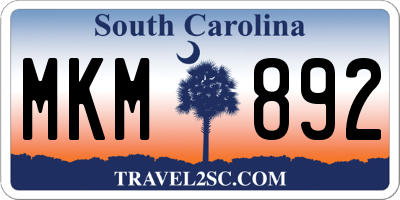 SC license plate MKM892