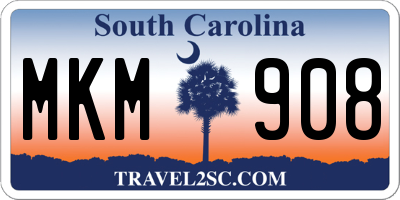 SC license plate MKM908
