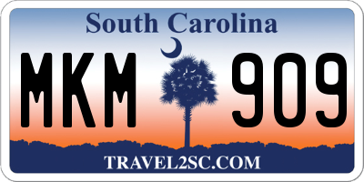 SC license plate MKM909