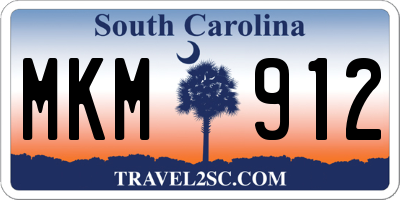 SC license plate MKM912
