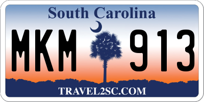 SC license plate MKM913