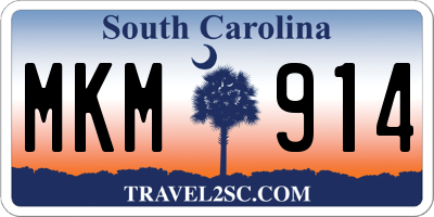 SC license plate MKM914