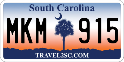 SC license plate MKM915