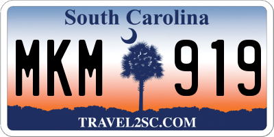 SC license plate MKM919