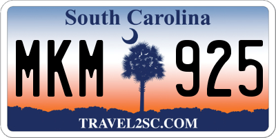 SC license plate MKM925
