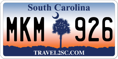 SC license plate MKM926