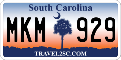 SC license plate MKM929