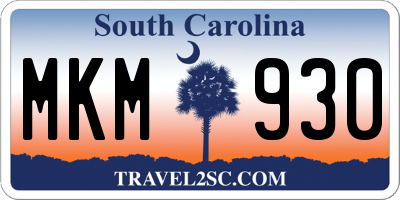 SC license plate MKM930