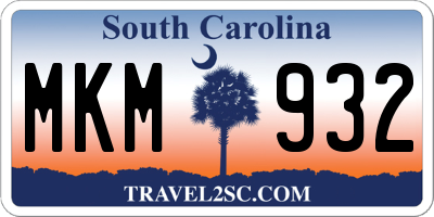 SC license plate MKM932