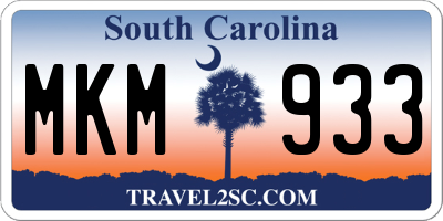 SC license plate MKM933