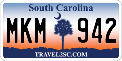 SC license plate MKM942
