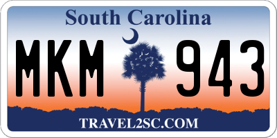 SC license plate MKM943
