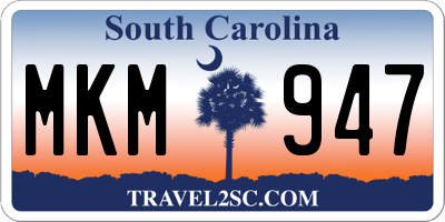 SC license plate MKM947
